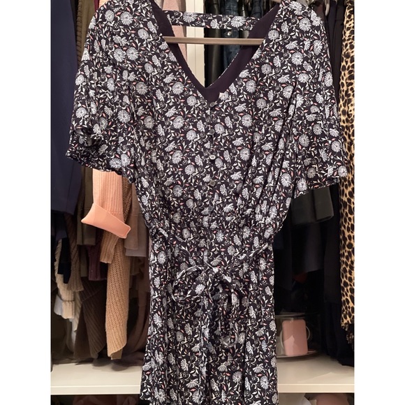 New Loft Tie Waist Romper with Cut-Out Detail - Picture 2 of 5